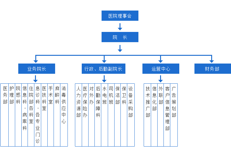 四川现代医院管理构架图