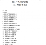 四川现代医院三、四级手术目录（2021）